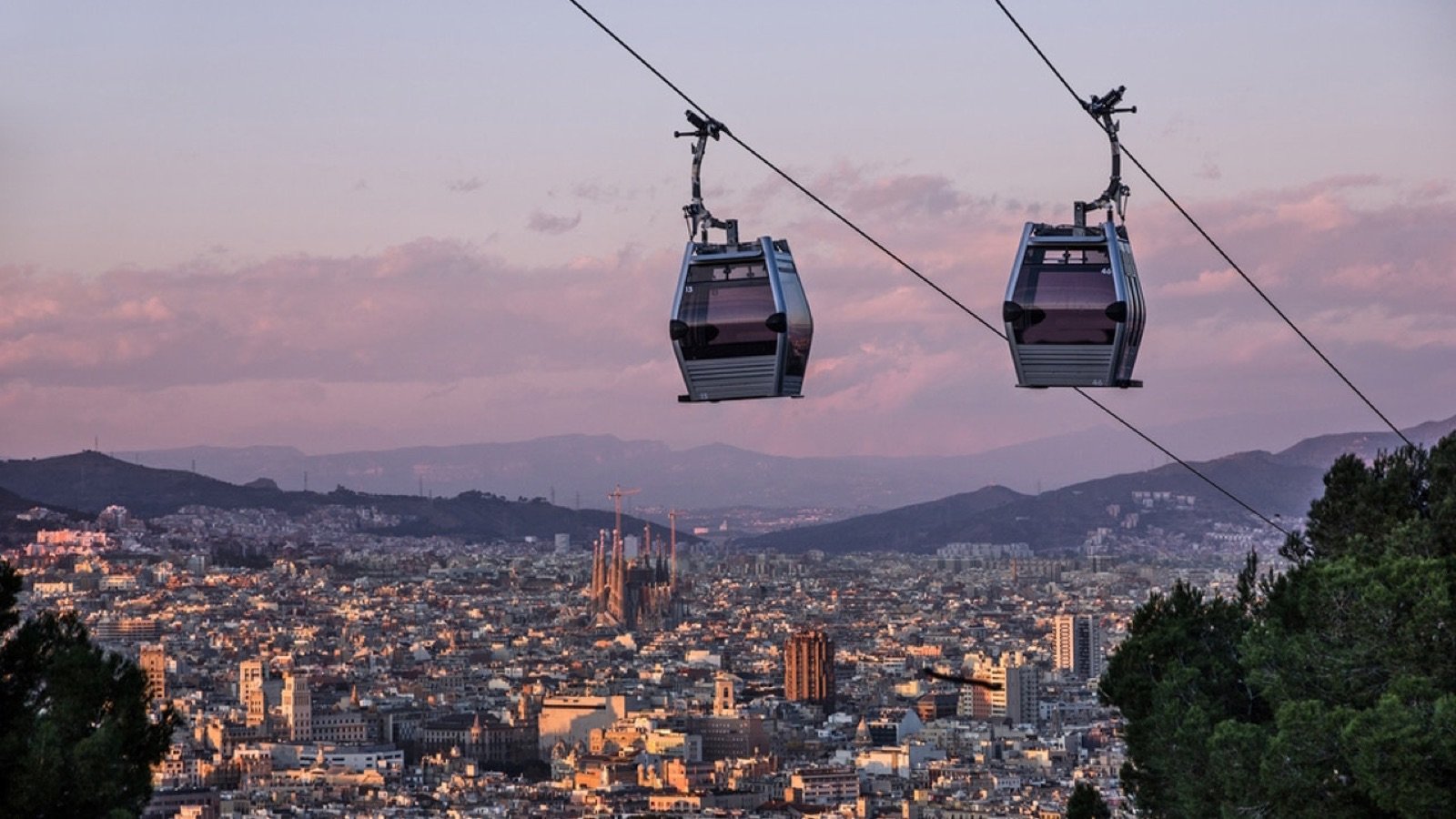 Panoramic view of Barcelona from the cable car