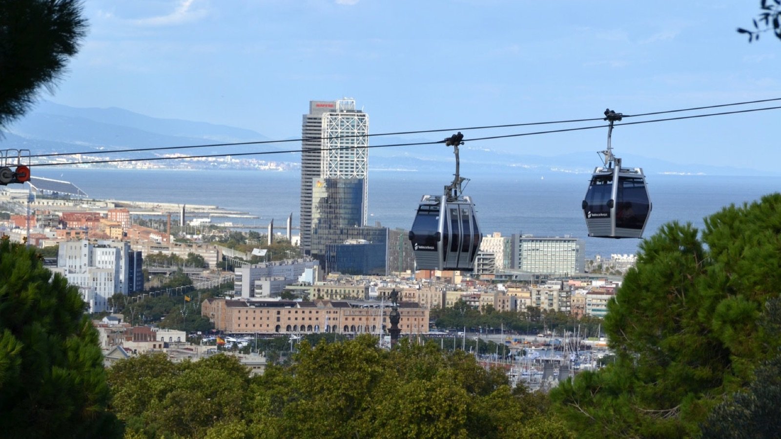 Passengers enjoying the cable car ride