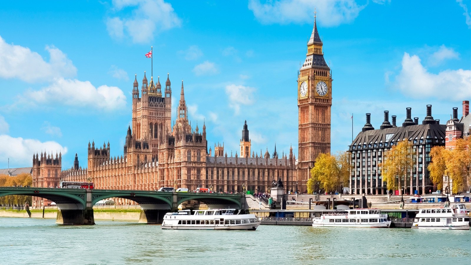 Scenic view of the River Thames from a sightseeing cruise