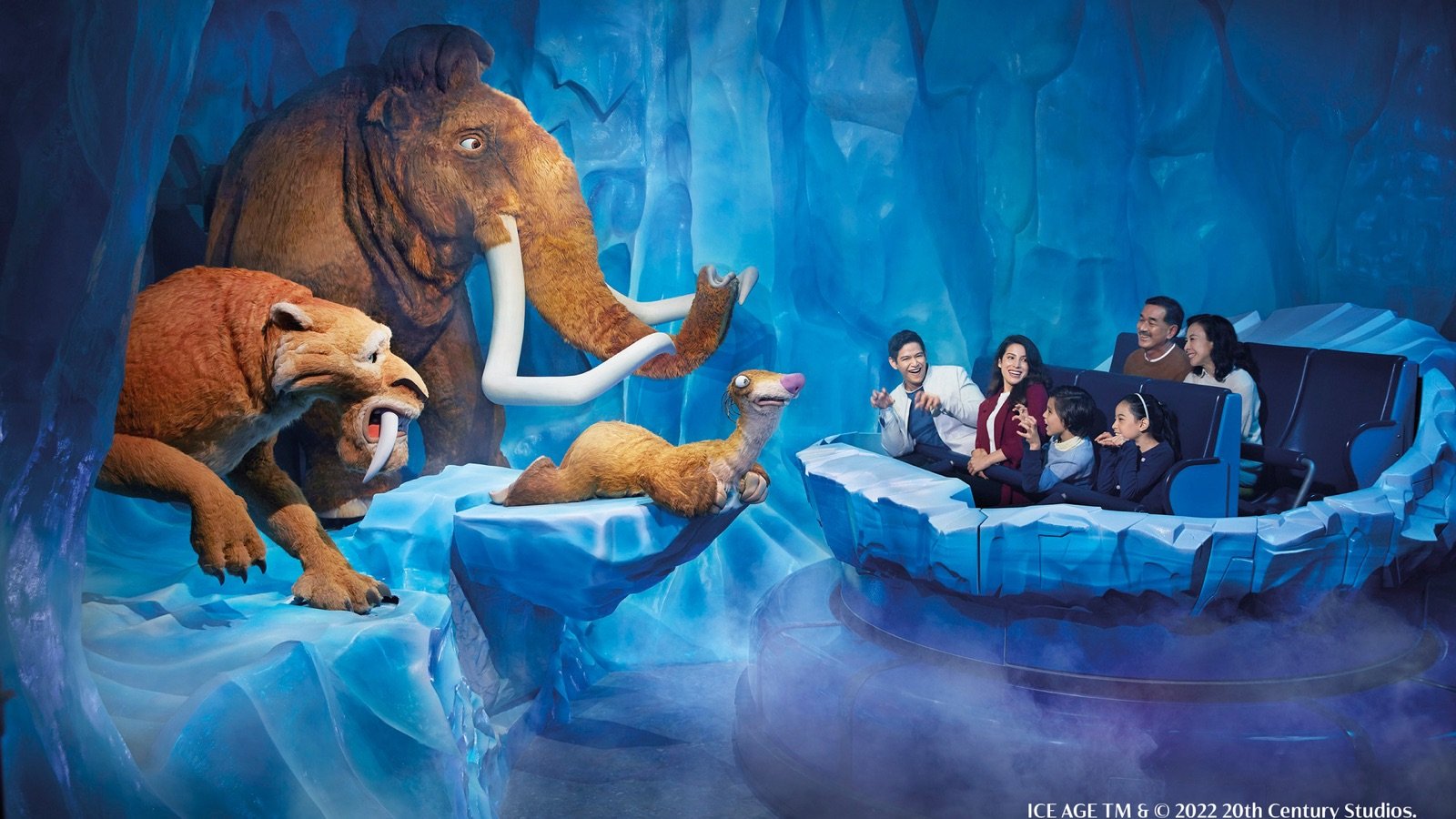 Family enjoying rides at Genting SkyWorlds