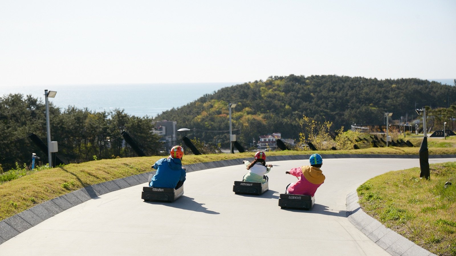 Luge track with scenic views