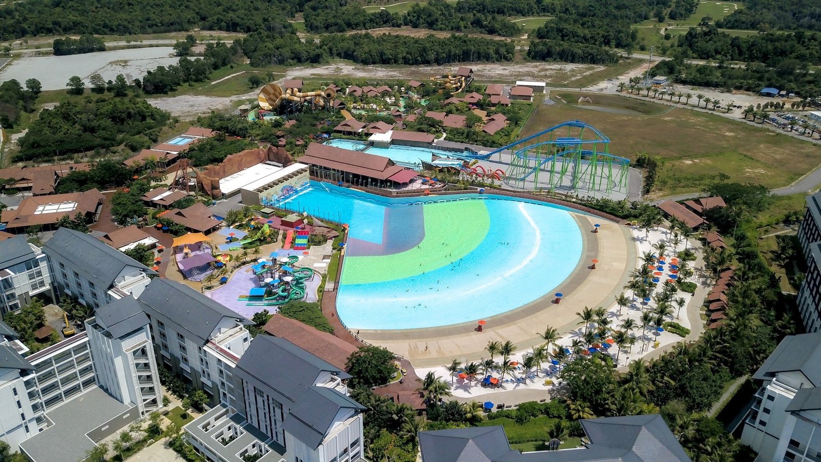 Family enjoying rides at Adventure Waterpark Desaru Coast
