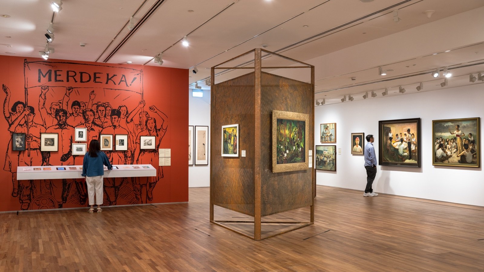 Visitors exploring the gallery