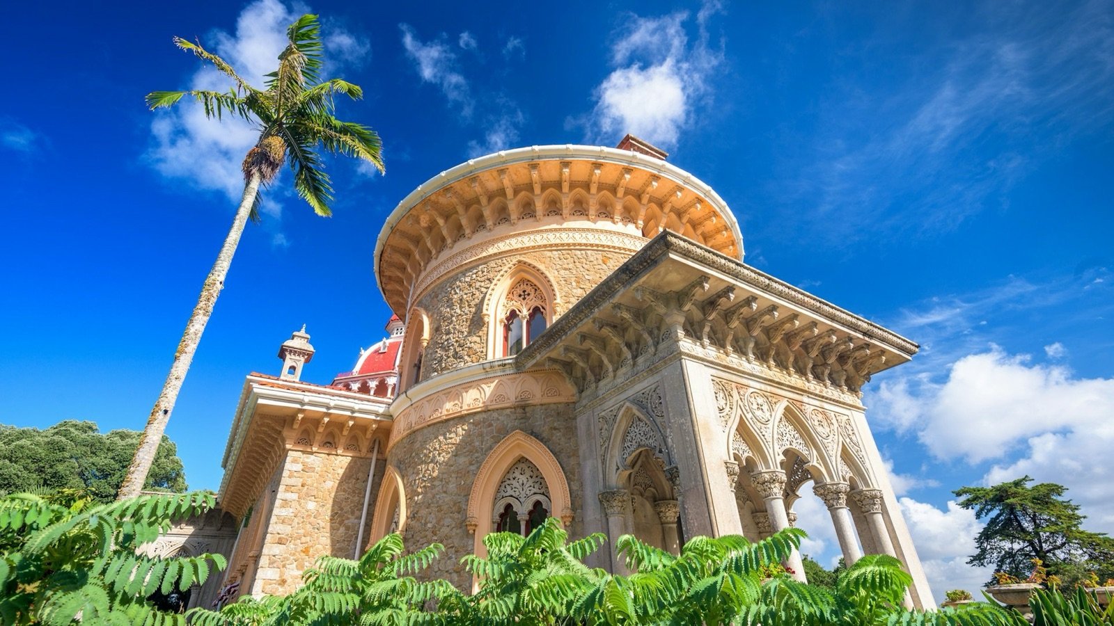 Ornate interior of Monserrate Palace with Moorish and Gothic influences