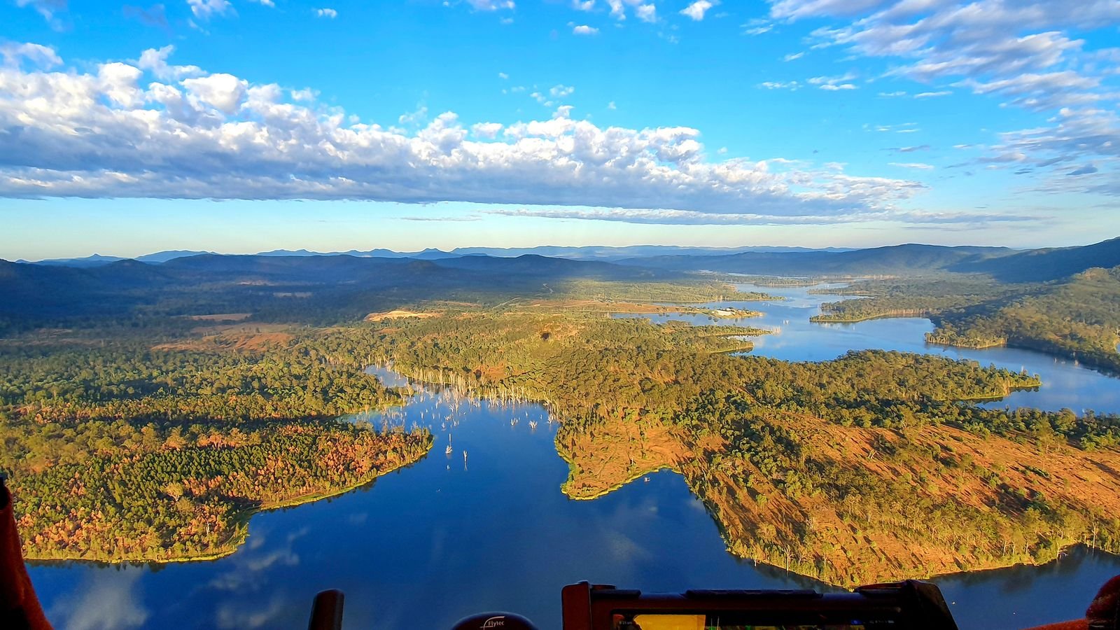 Panoramic view of Brisbane Scenic Rim from hot air balloon