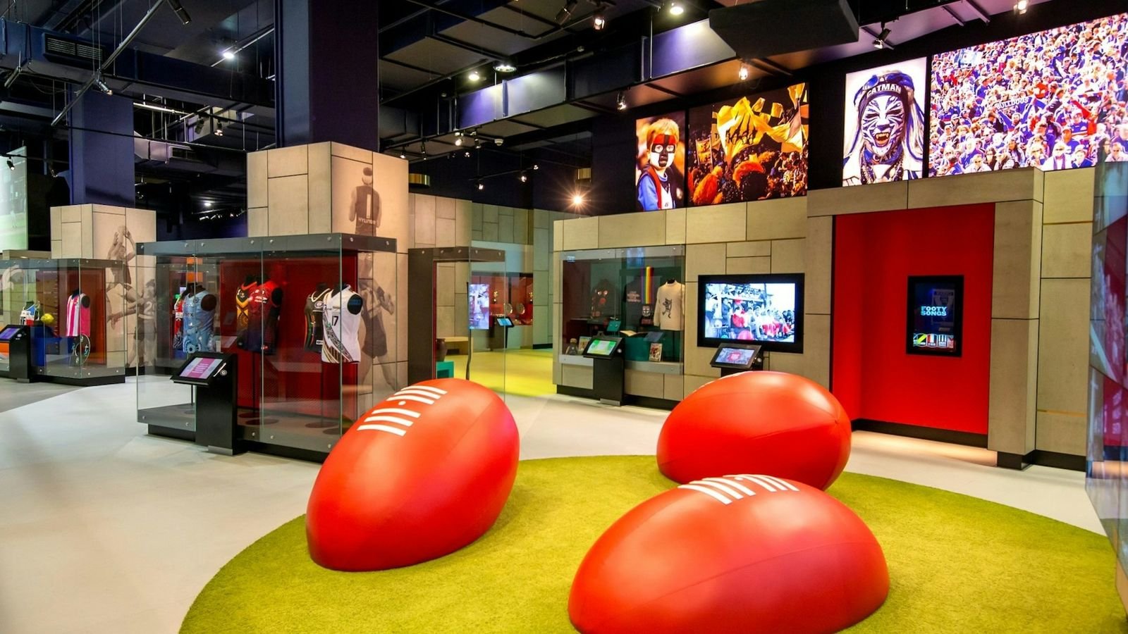 Interactive sports gallery displays inside the Australian Sports Museum