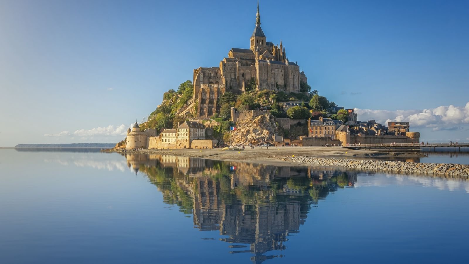 Historic village street on Mont-Saint-Michel