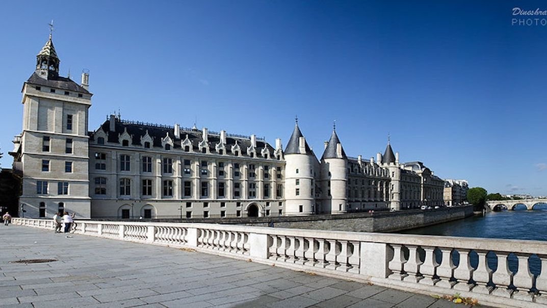 Conciergerie riverside exterior on Ile de la Cite in Paris