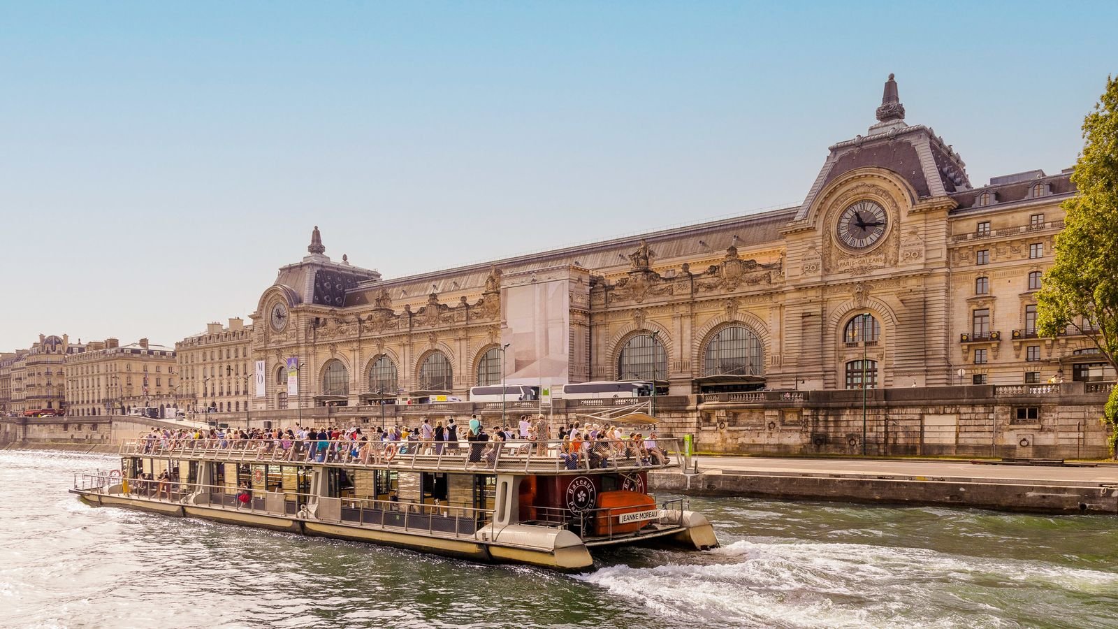 Musee d'Orsay building along the Seine River waterfront