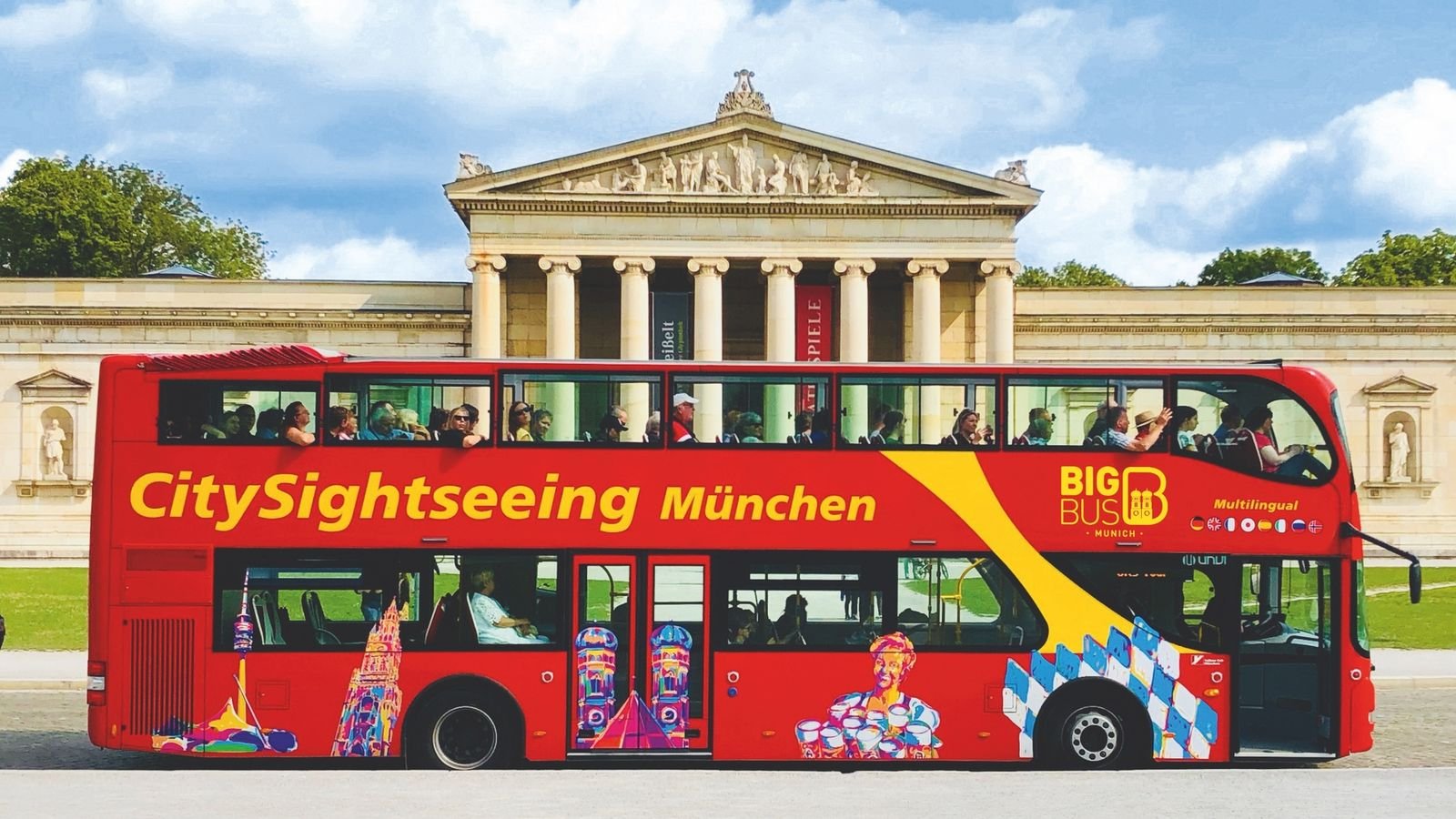 Big Bus sightseeing bus at Karlsplatz Stachus stop in Munich