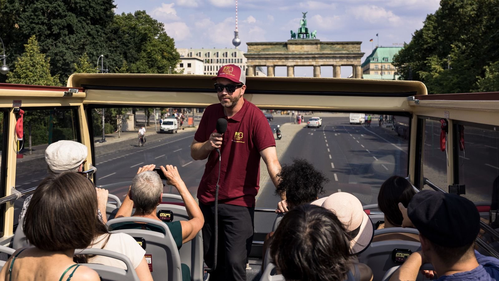 Tour bus stopped near Museum Island Berlin
