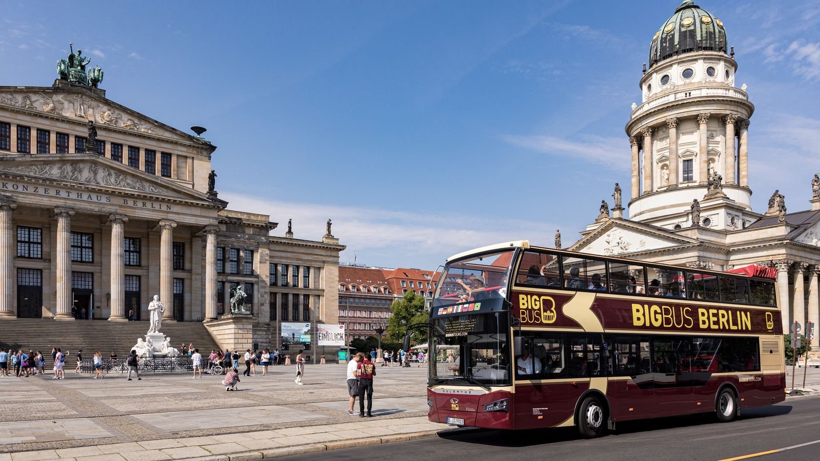 Illuminated Berlin landmarks viewed during the evening bus tour