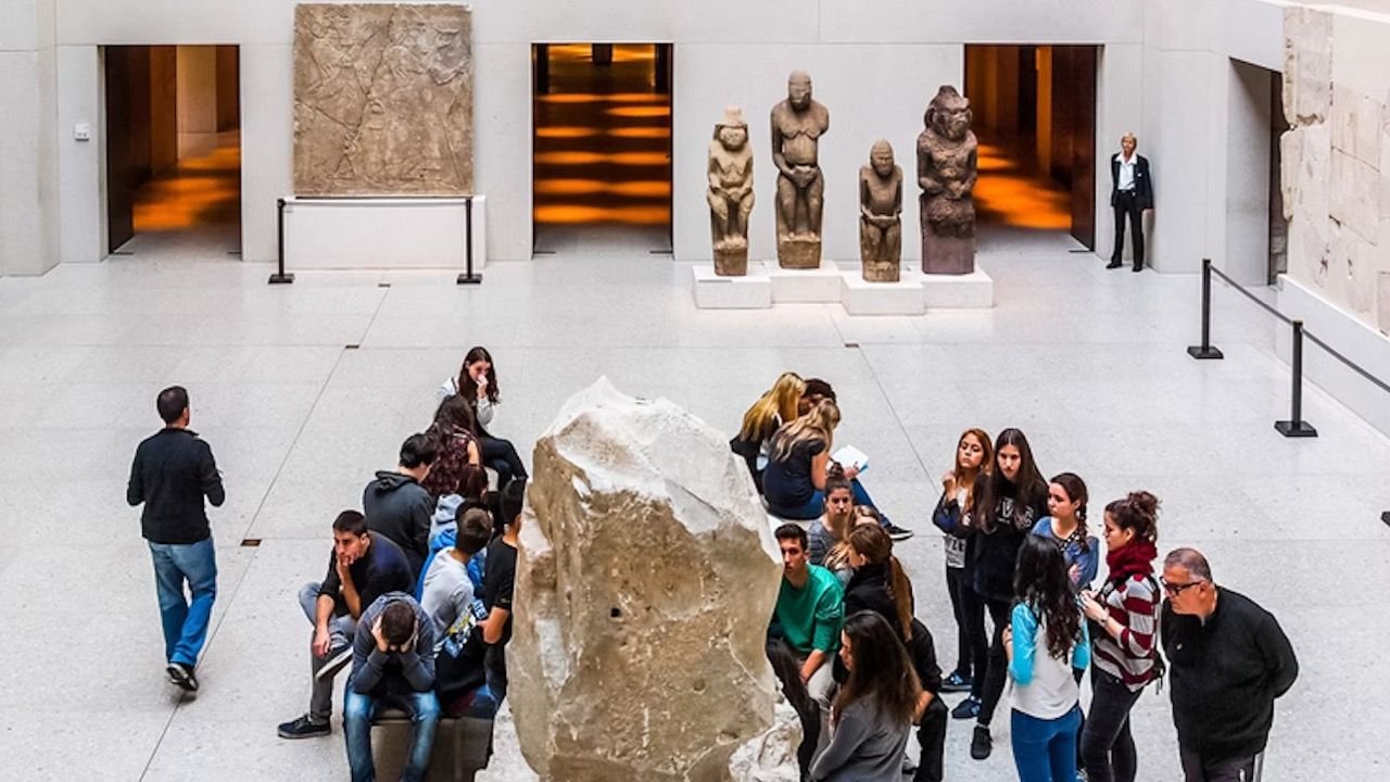 Restored gallery hall inside Neues Museum Germany