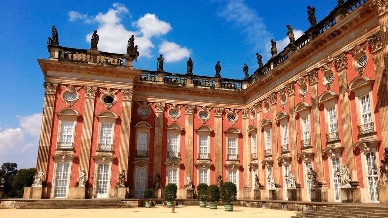 Neues Palais historic landmark along the Potsdam bus route