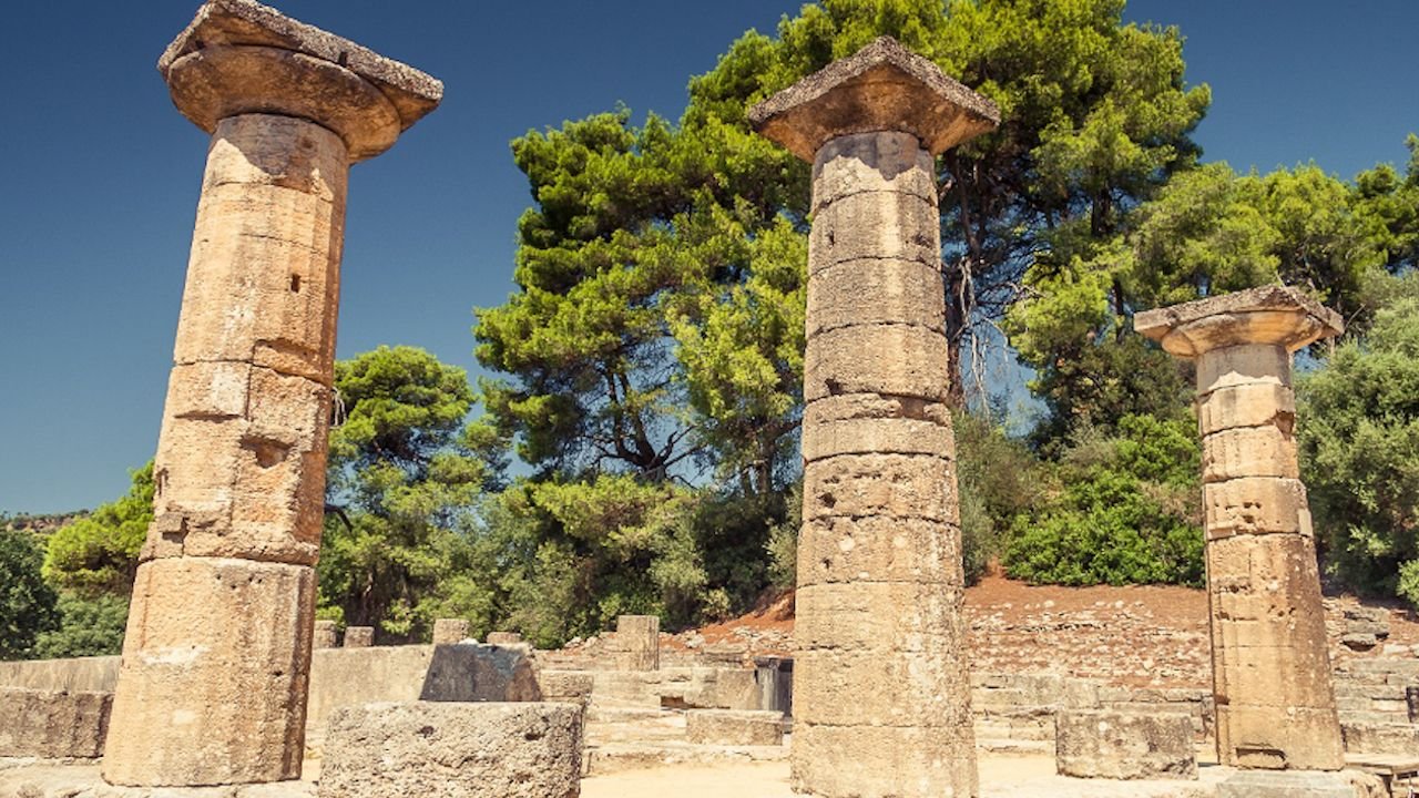 Ruins of the Temple of Zeus at Ancient Olympia