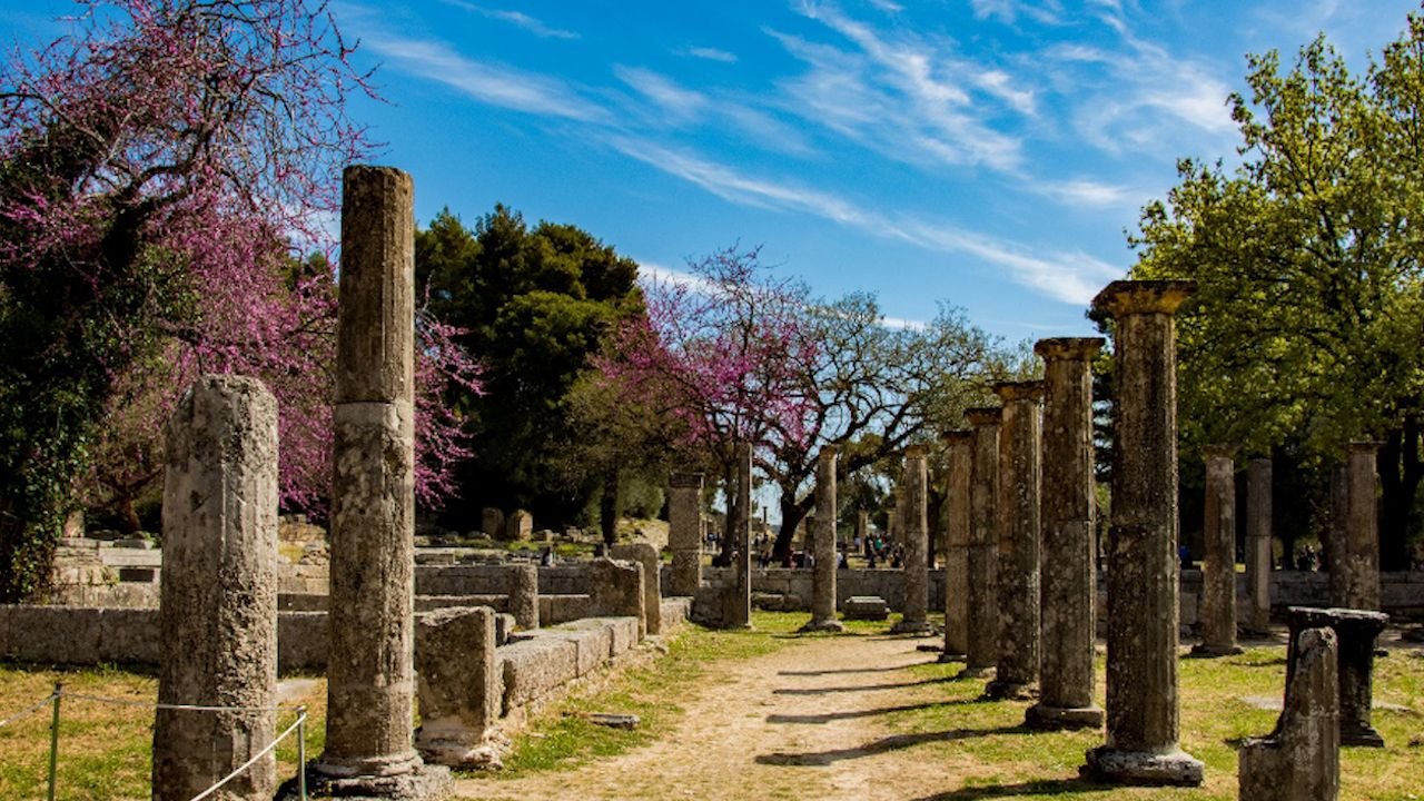 Ancient stadium track at the Olympia Archaeological Site