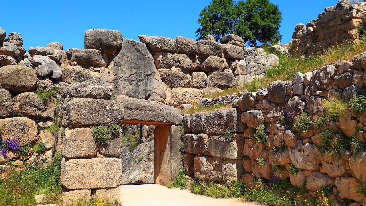 Ancient ruins of Mycenae with Cyclopean Walls