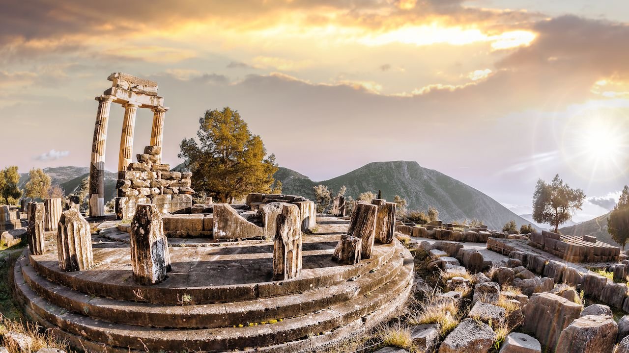 Delphi Archaeological Site monuments and ancient ruins in Greece