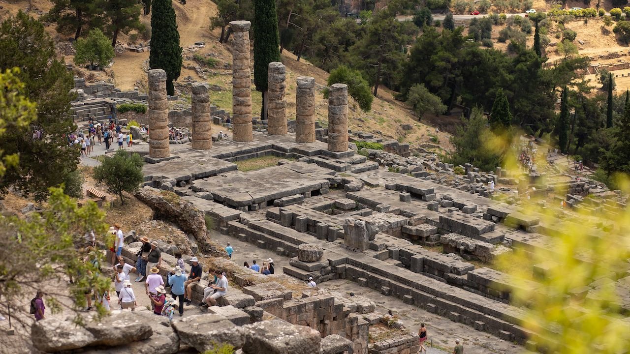 Remains of ancient Delphi known as the centre of the world