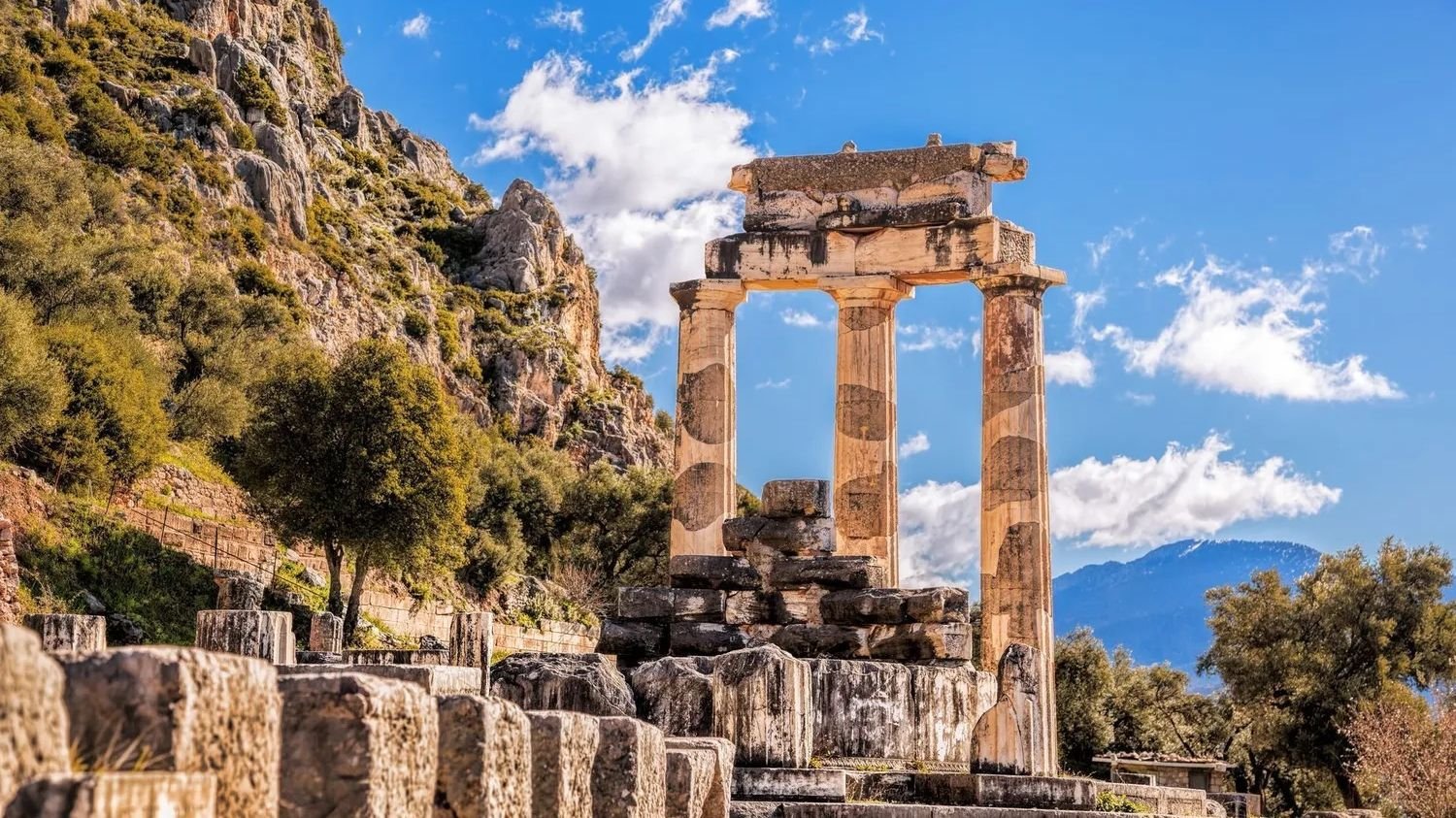 Ruins of the Temple of Apollo at Delphi Archaeological Site