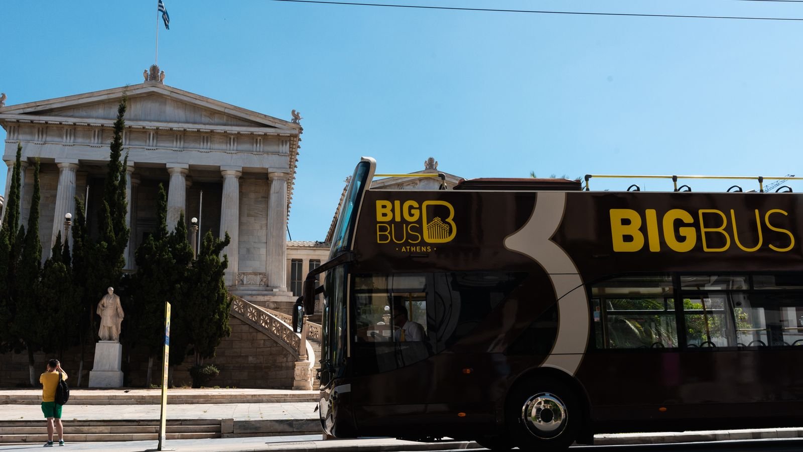 Big Bus Athens open-top sightseeing bus at Syntagma Square