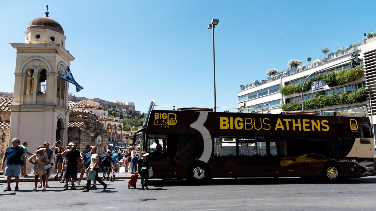 Panathenaic Stadium stop on the Big Bus Athens Red Route