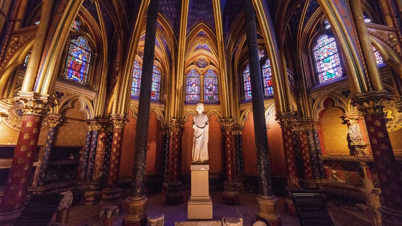 Gothic exterior of Sainte-Chapelle on Île de la Cité in Paris
