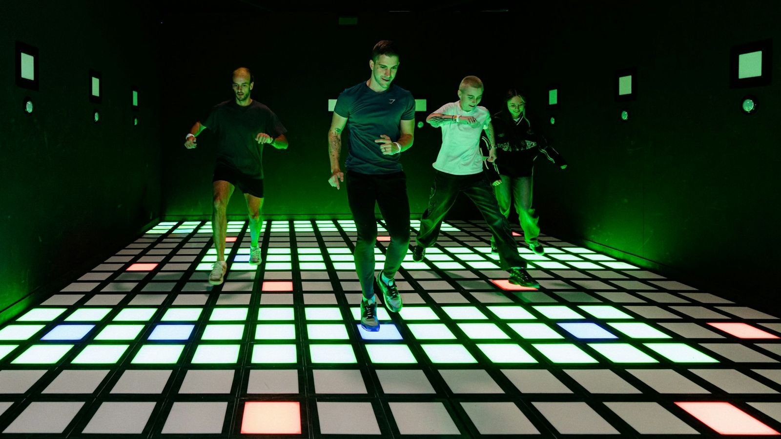 Players working together to solve physical and tactical puzzles