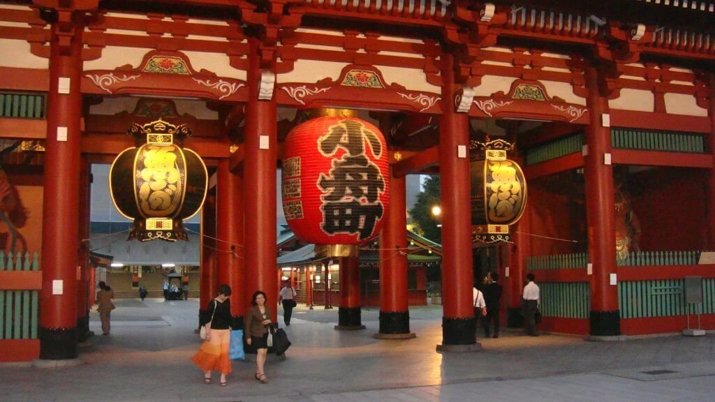 Traditional Japanese snacks along Namise Street in Tokyo