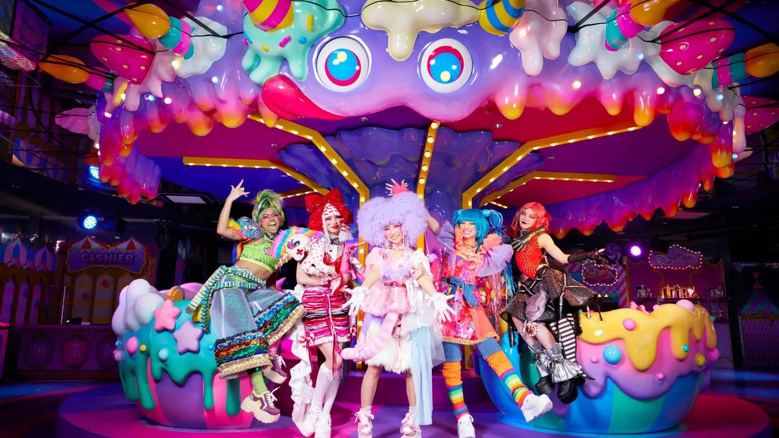 Entrance to Kawaii Monster Land Harajuku featuring the Magic Spiral Gate