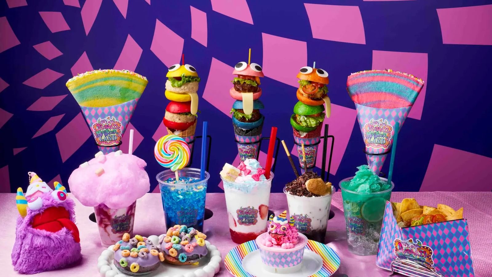 Surreal colourful sets inside Kawaii Monster Carnival