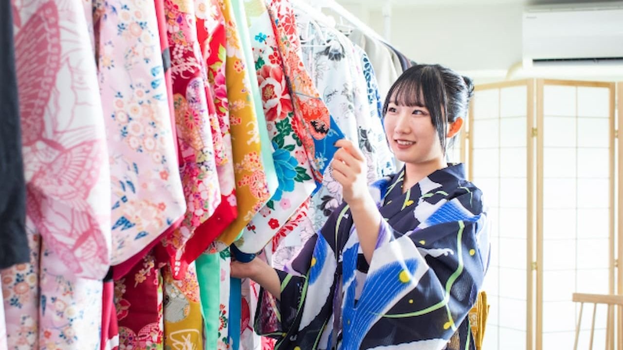 Visitors wearing authentic kimonos exploring Harajuku Tokyo