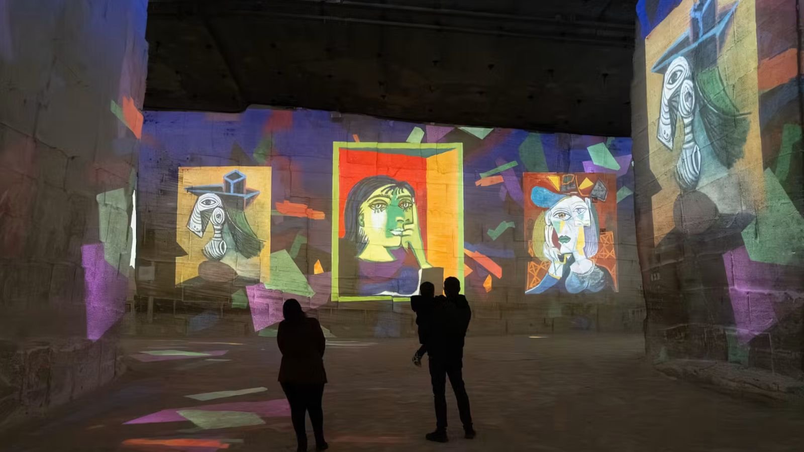 Immersive light and visual art display inside the quarry hall