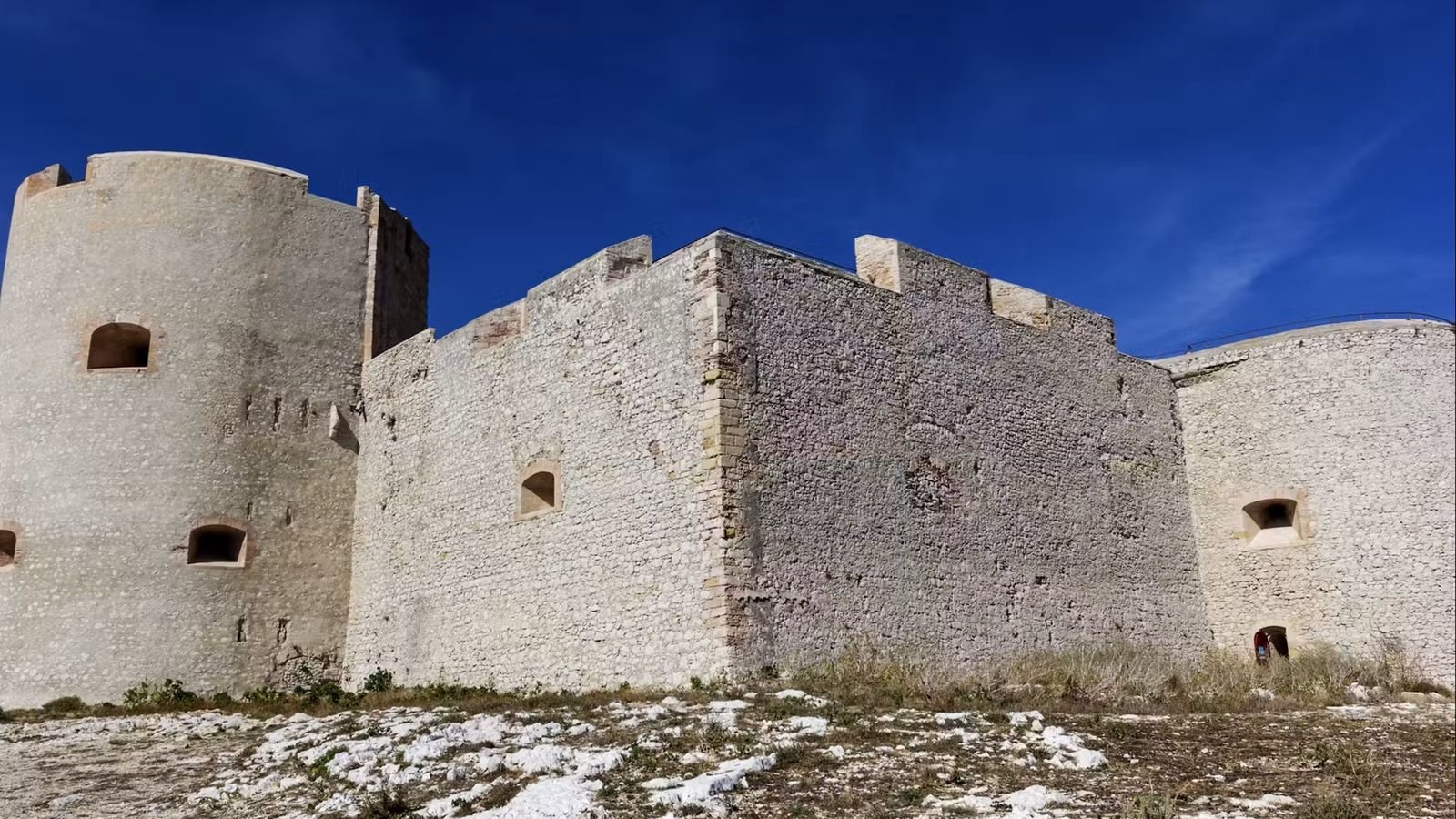 Stone walls and ramparts of Château d’If fortress