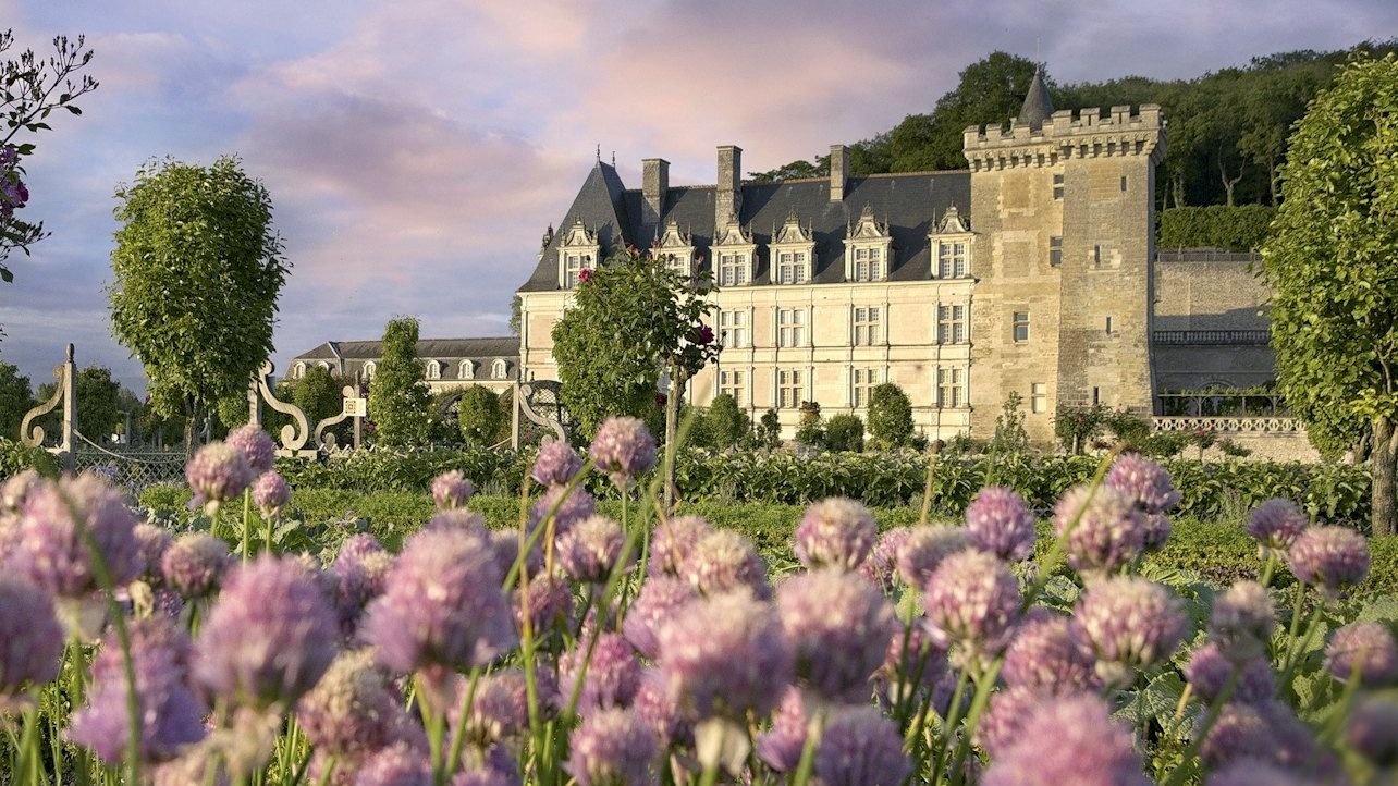 Exterior view of Château de Villandry and Renaissance architecture