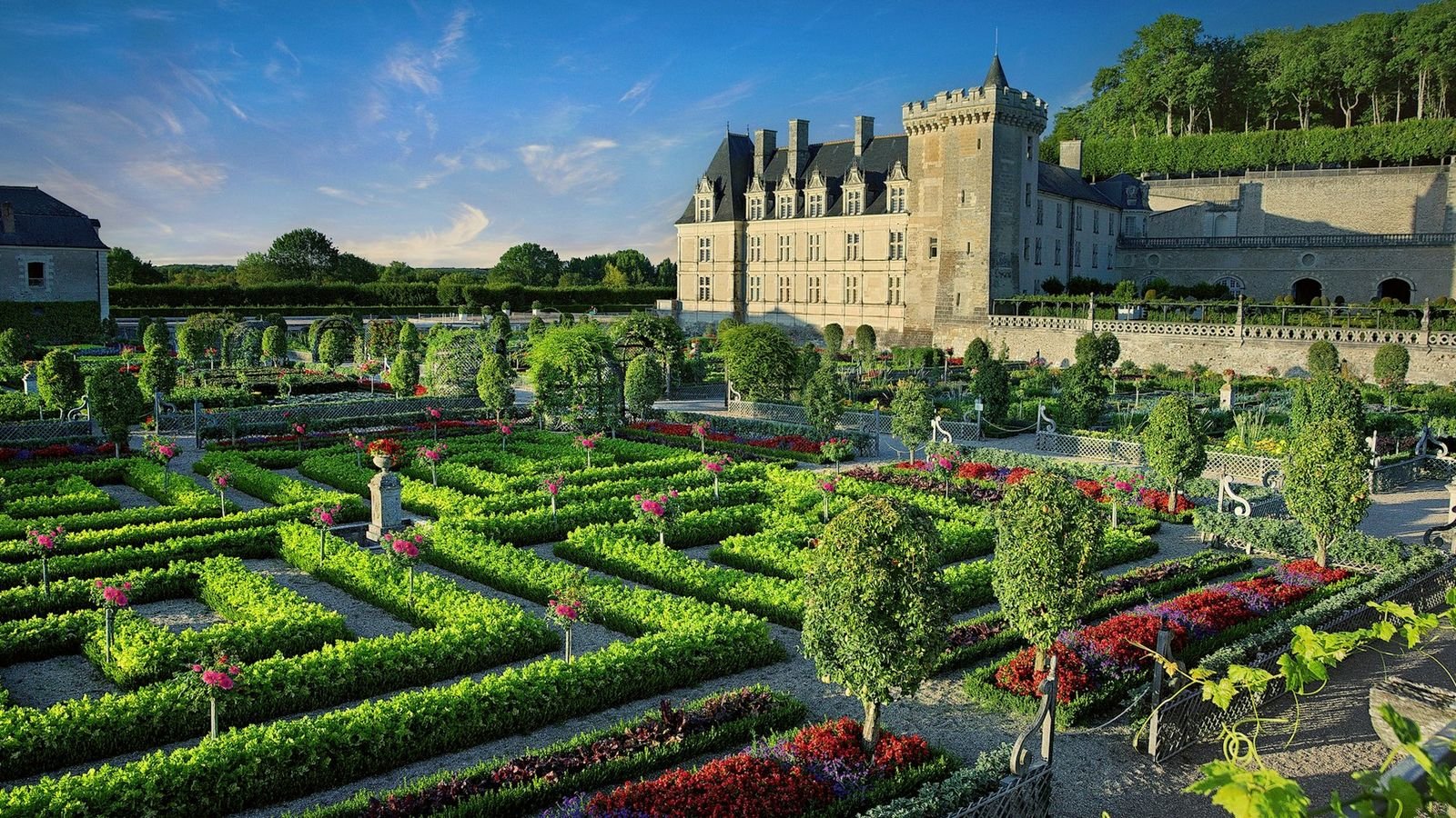 Decorative vegetable garden layout at Villandry estate
