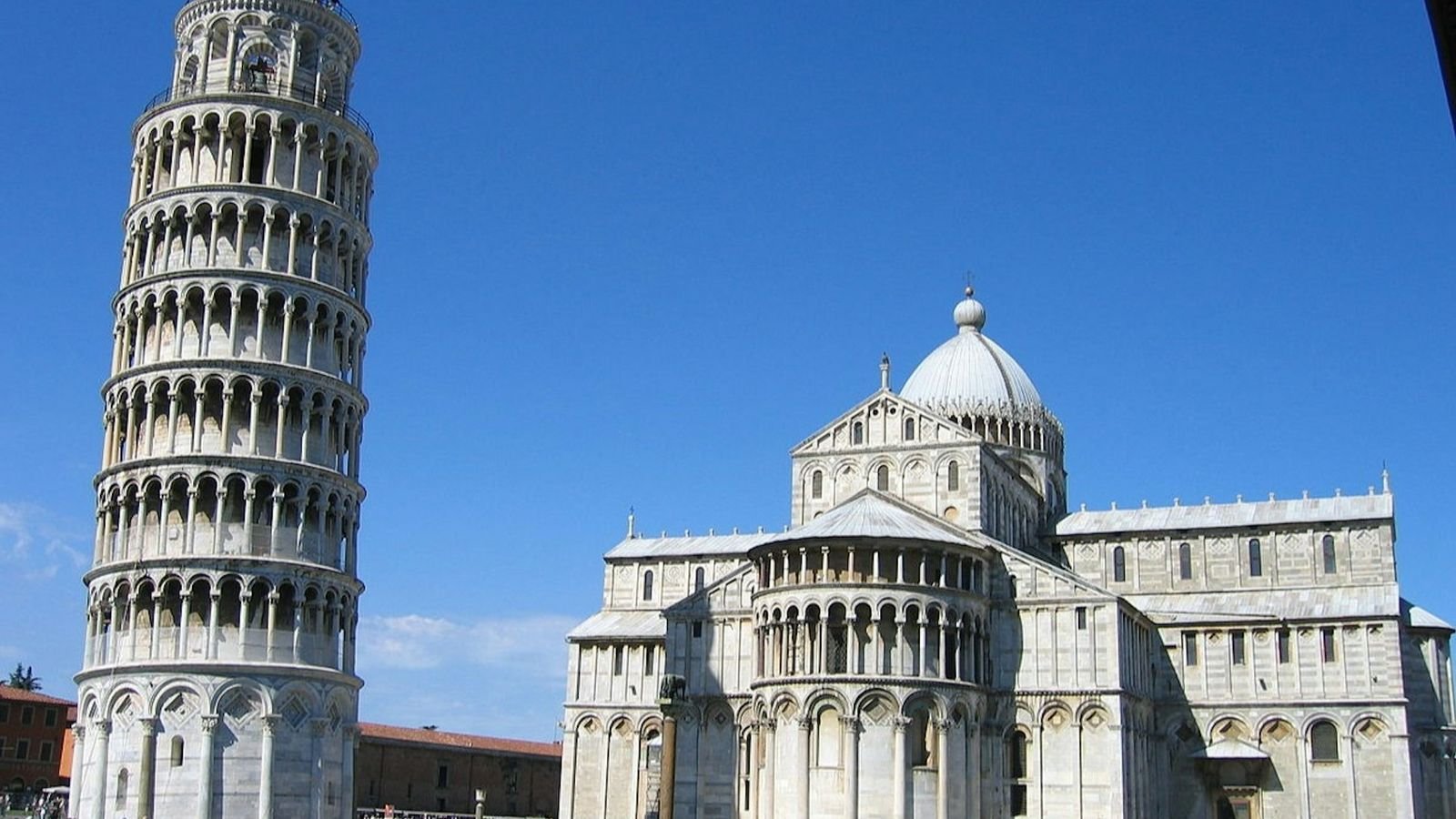 Leaning Tower of Pisa tilted bell tower in Piazza dei Miracoli