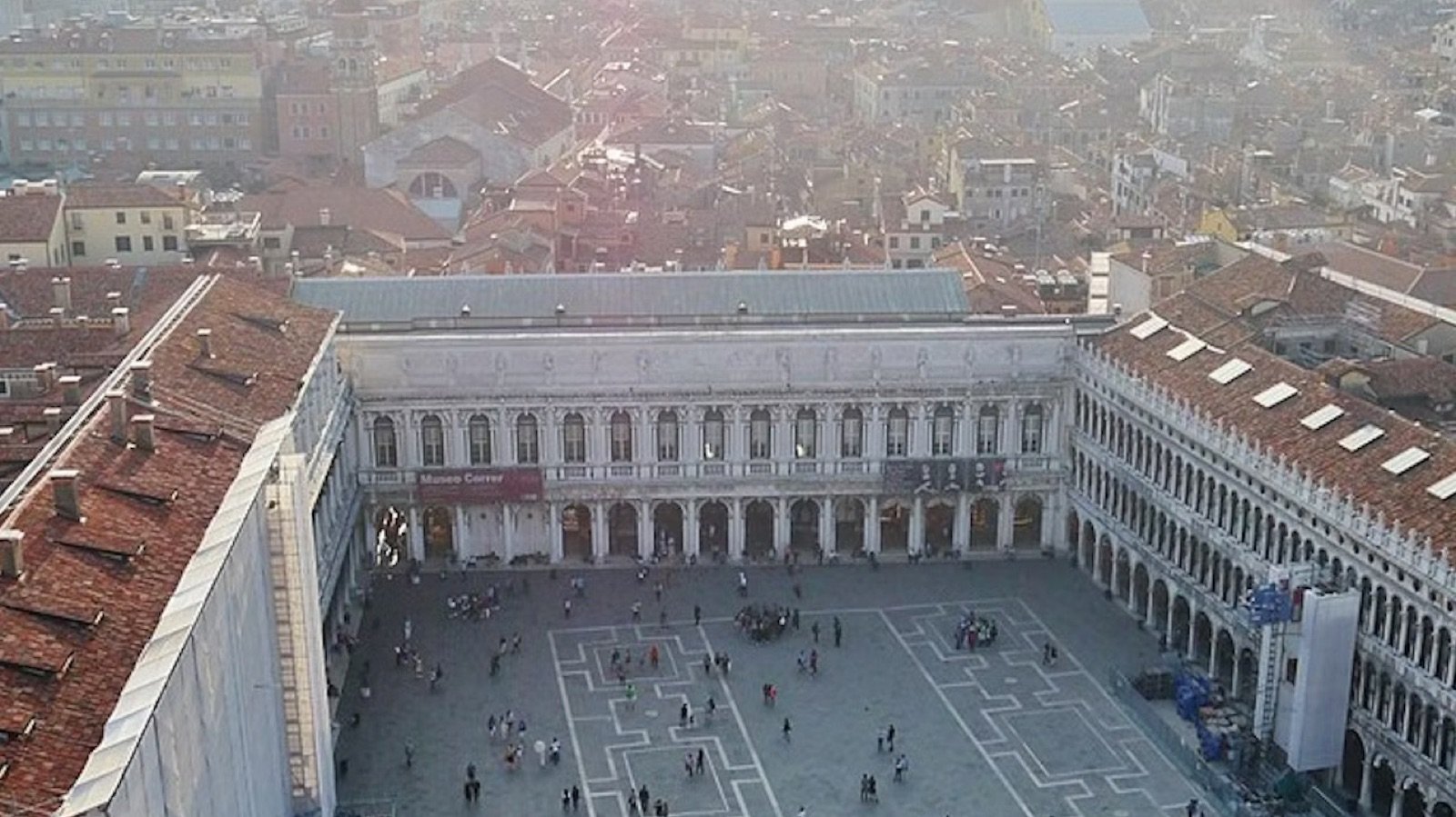 Views across Venice and surrounding islands from St. Mark's Campanile bell chamber
