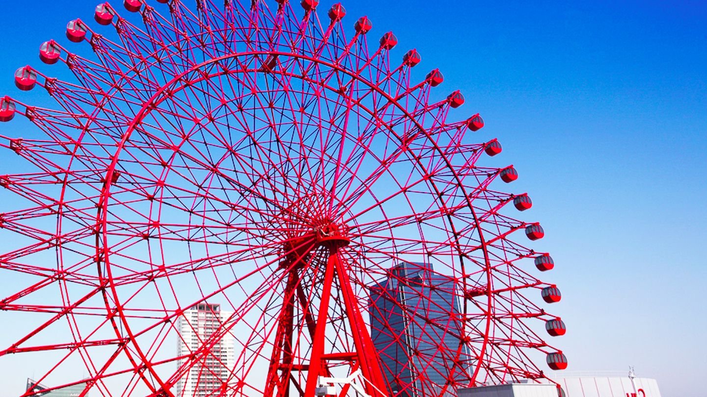Osaka Umeda HEP FIVE Ferris Wheel red structure