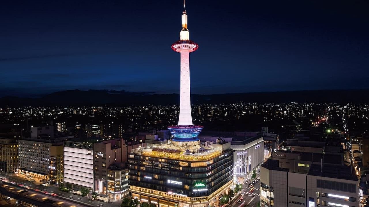 Toji Temple visible from Nidec Kyoto Tower observation deck