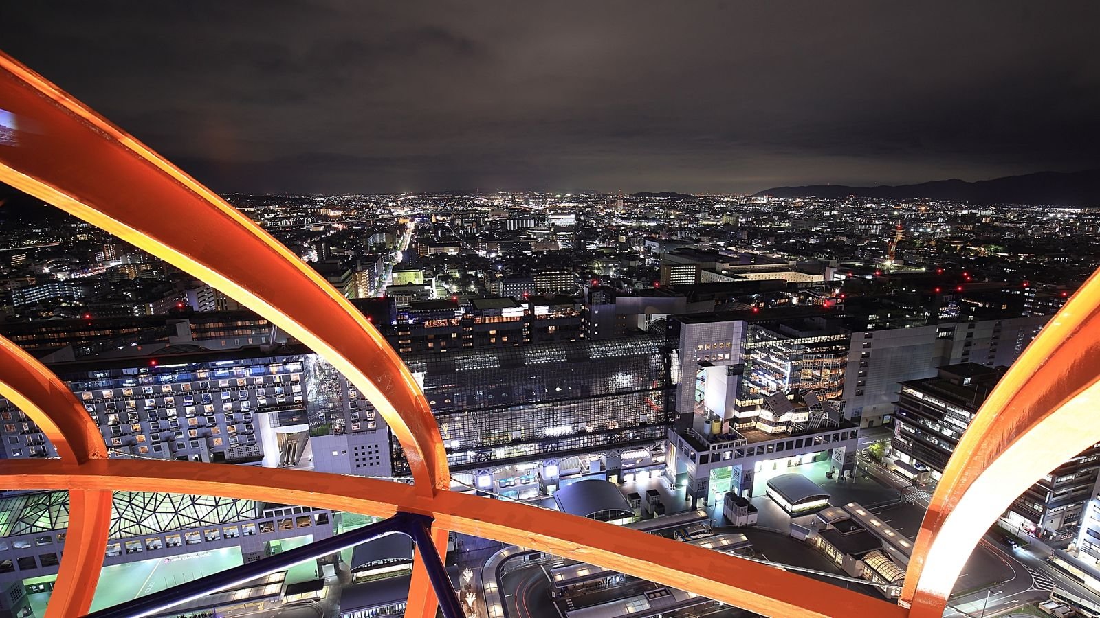 Distant view towards Osaka from Nidec Kyoto Tower