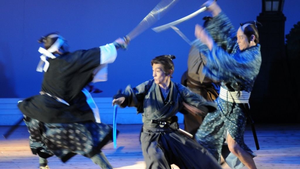 Live show performance on a period-drama set at Uzumasa Kyoto Village