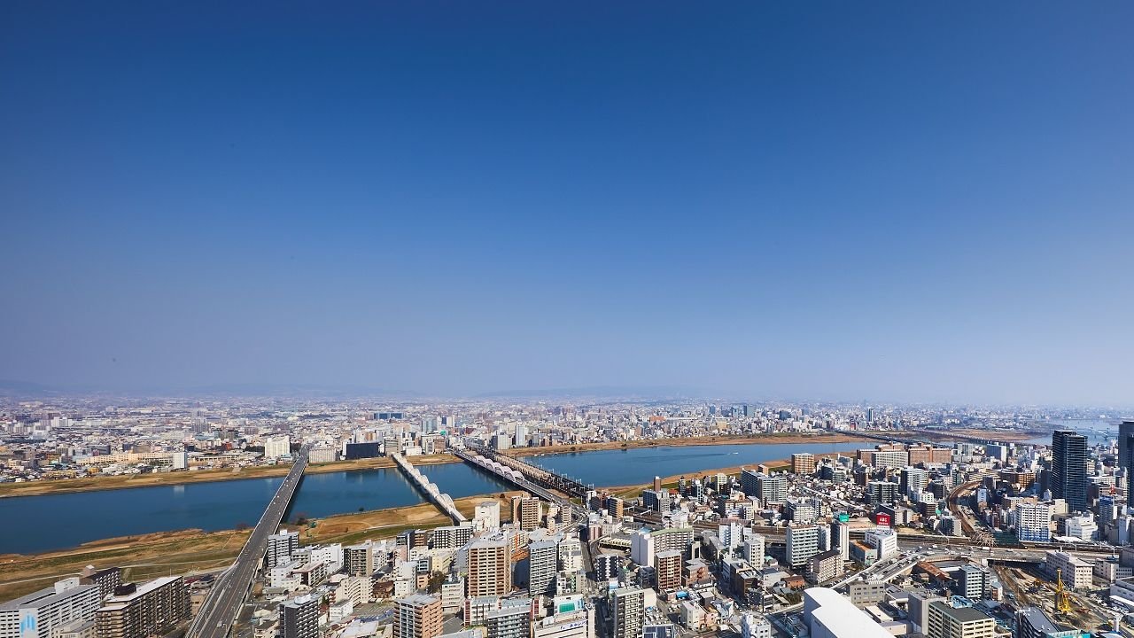 Connecting bridges between the Umeda Sky Building towers
