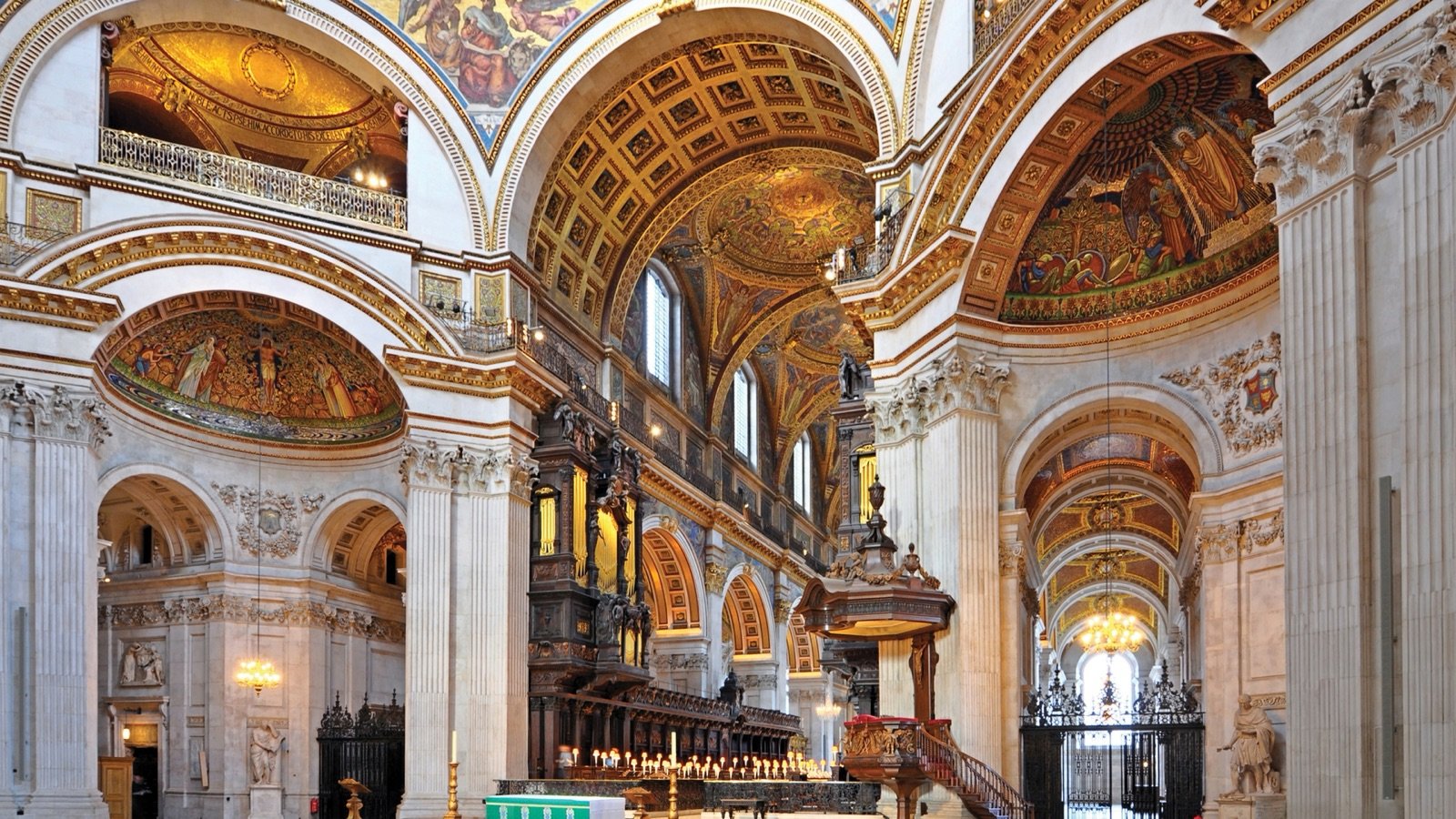 Exterior of St Paul's Cathedral dome in the City of London