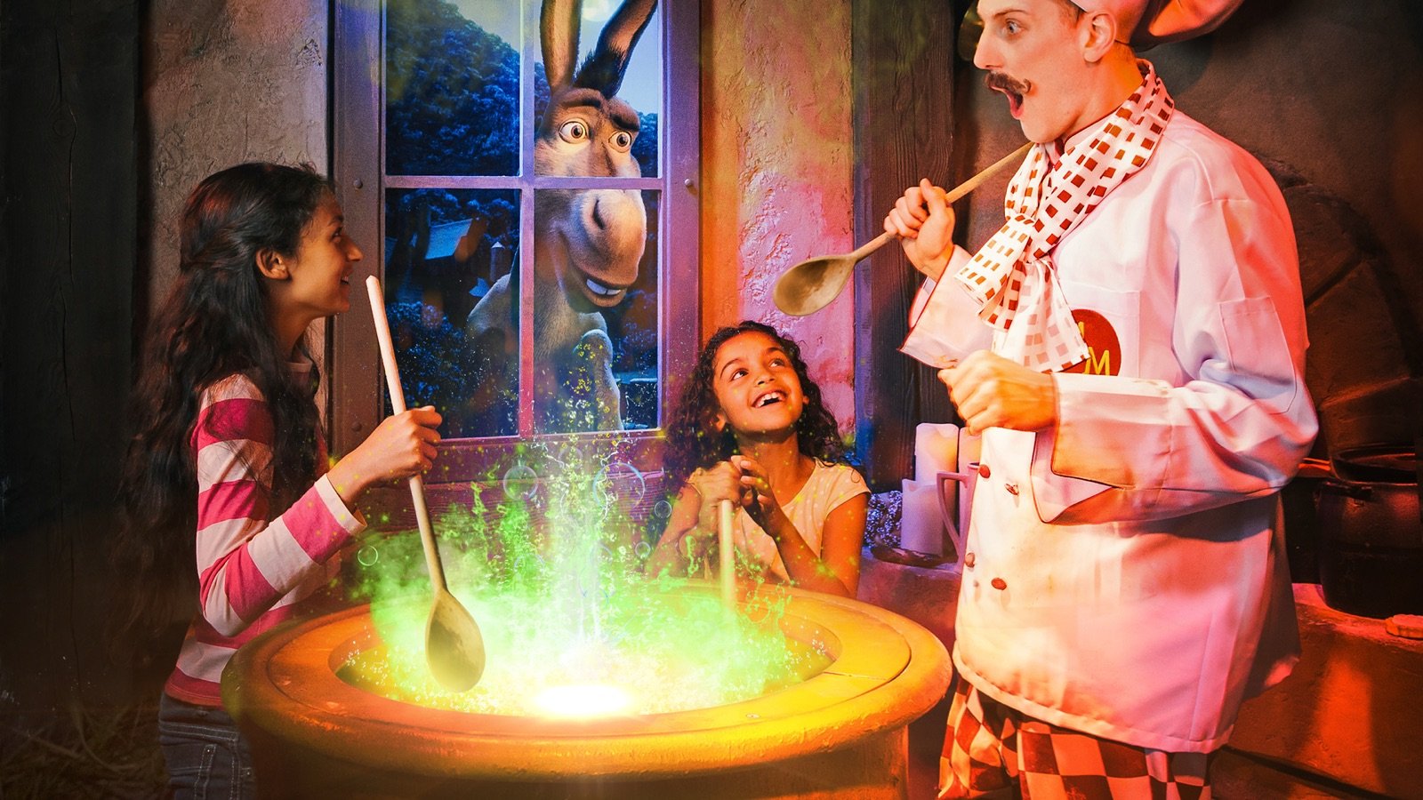 Live fairy-tale-themed actor performance at Shrek's Adventure