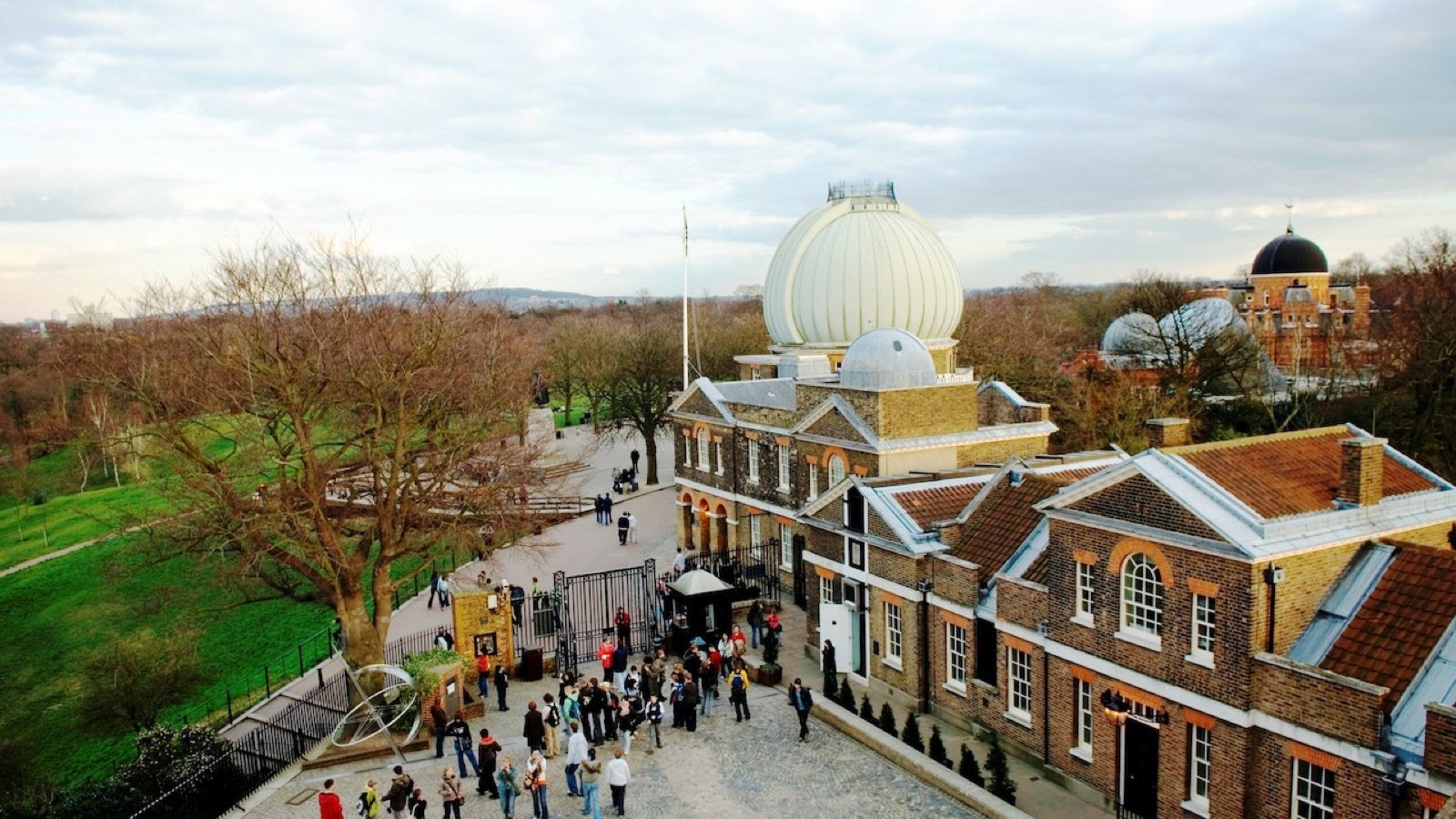 Royal Observatory Greenwich building on the hill in Greenwich Park
