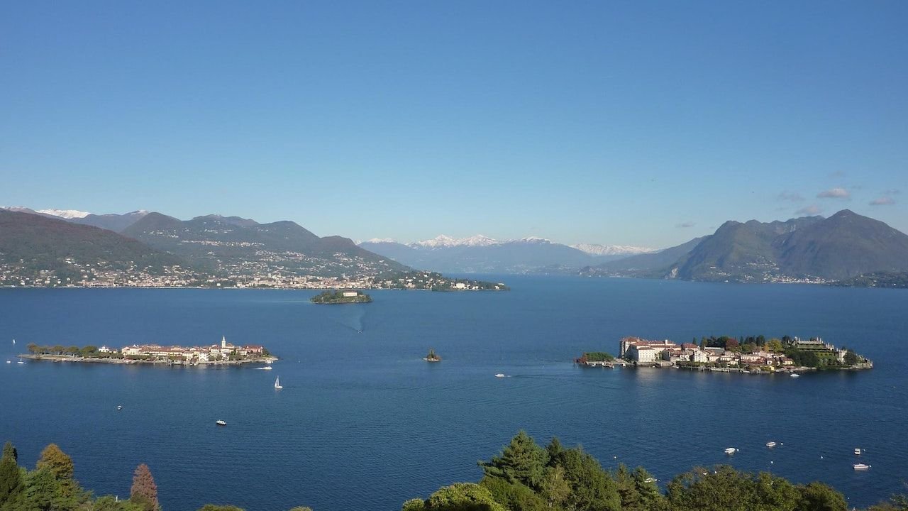 Scenic waterfront of Isola dei Pescatori on Lake Maggiore