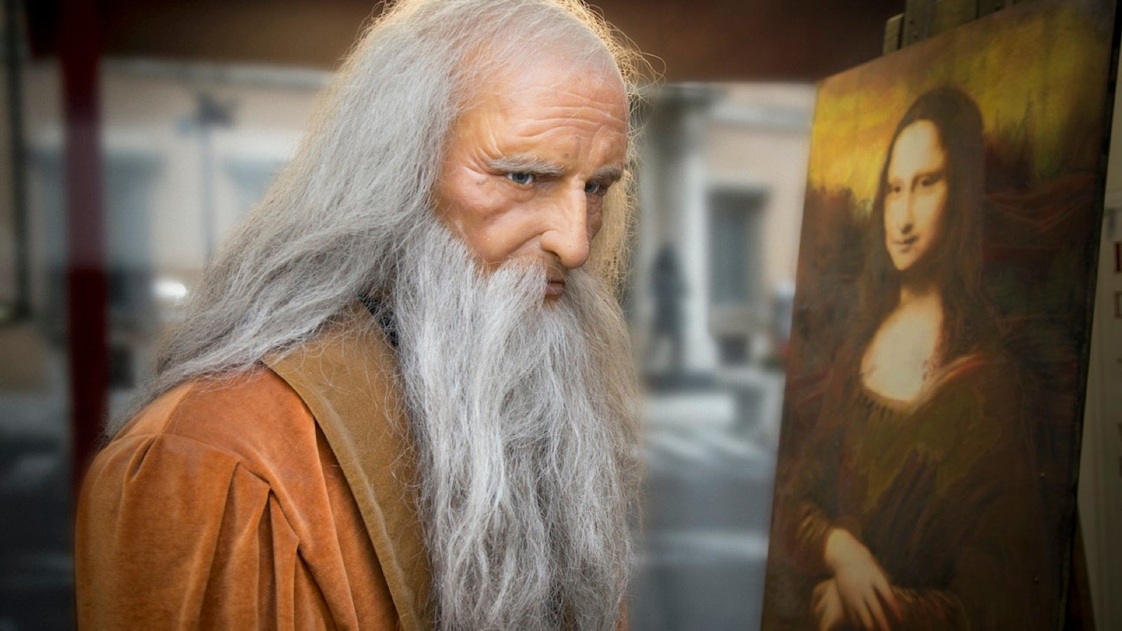 Wax figures of Michelangelo and Picasso at Wax Museum Rome