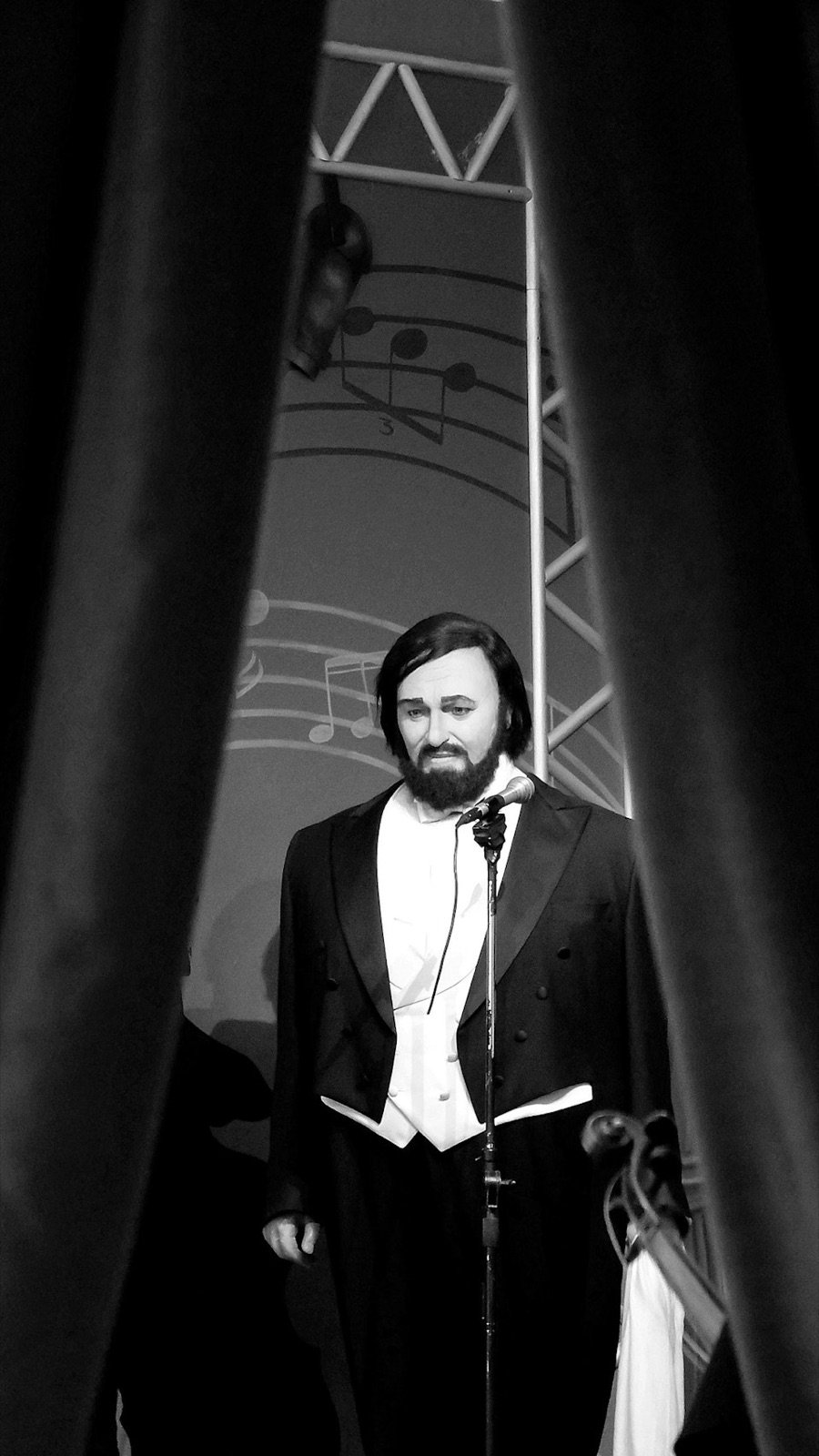 Wax figure of opera tenor Luciano Pavarotti