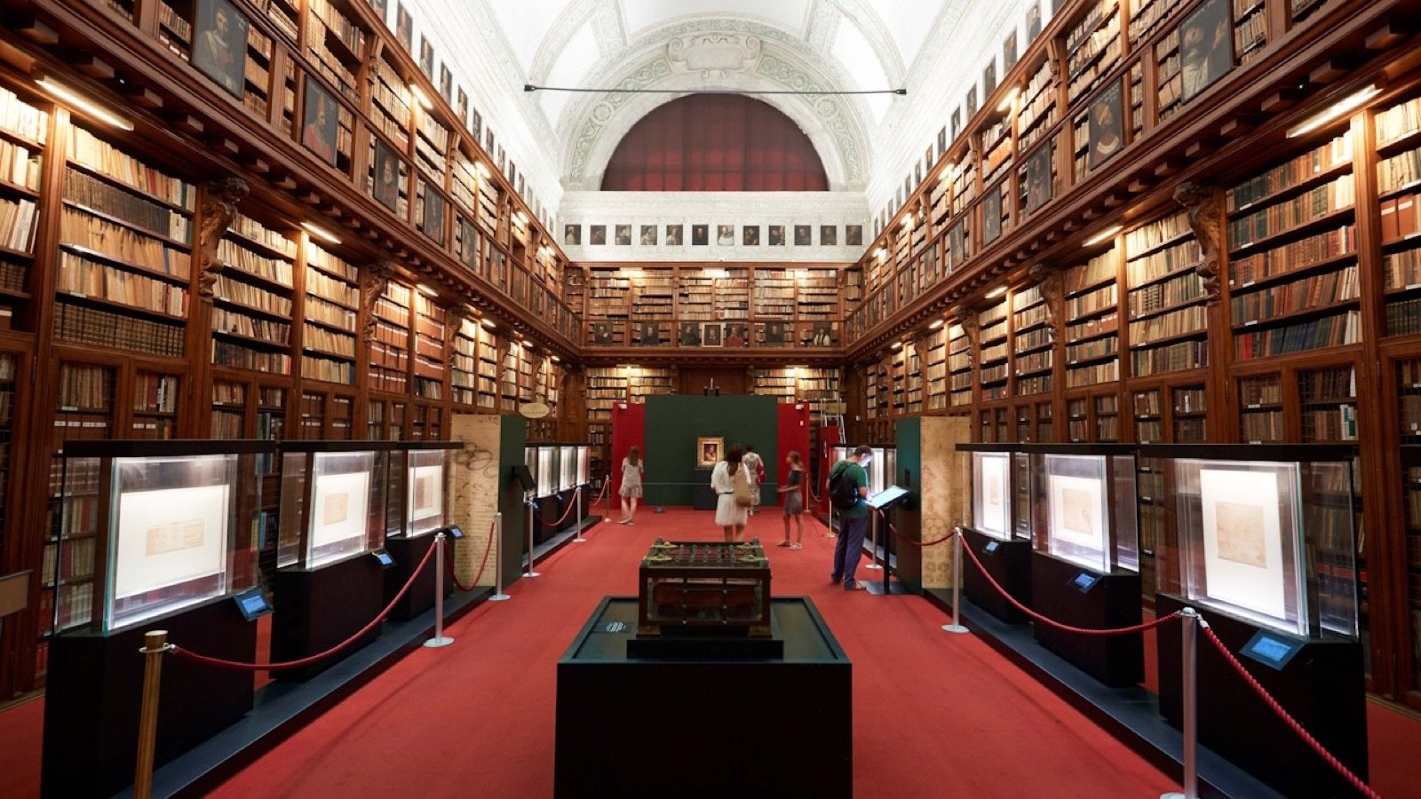 Renaissance art gallery exhibition hall inside Pinacoteca Ambrosiana